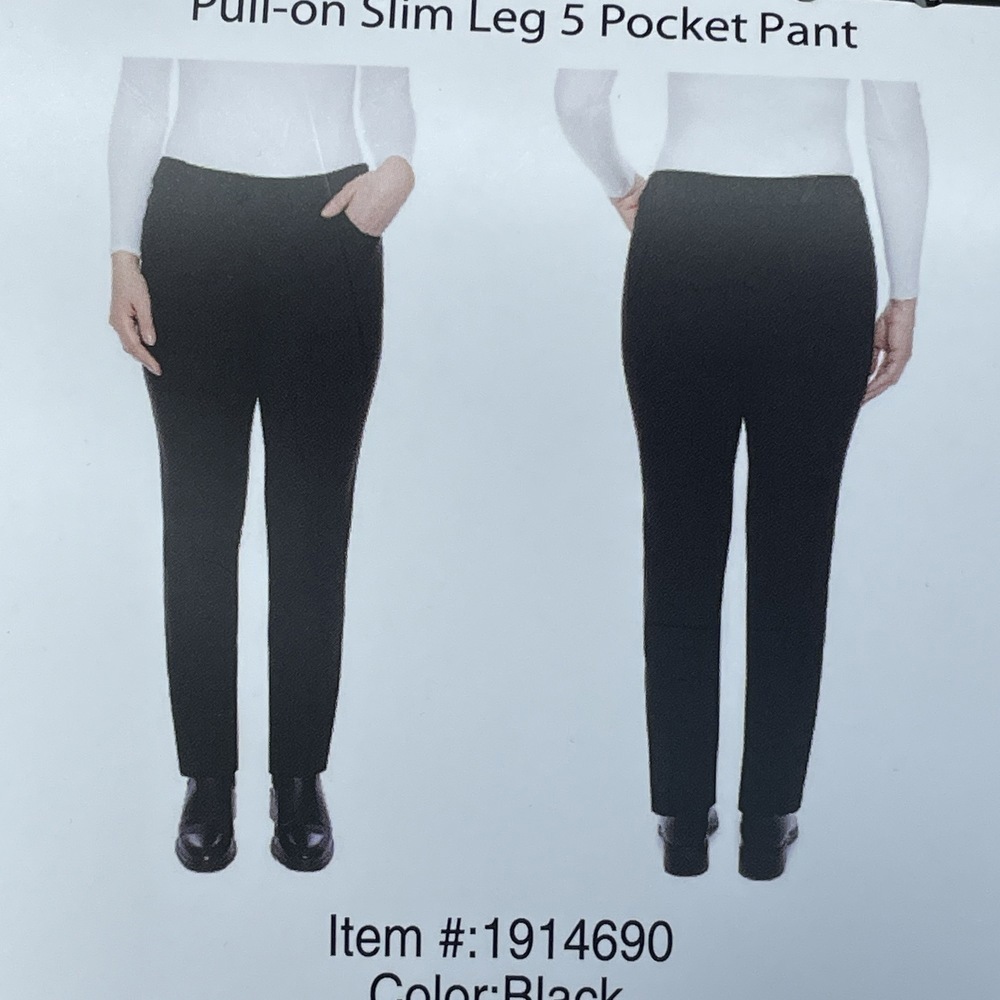 S.C. & Co. Women's L Slim Leg Pants Black a1802